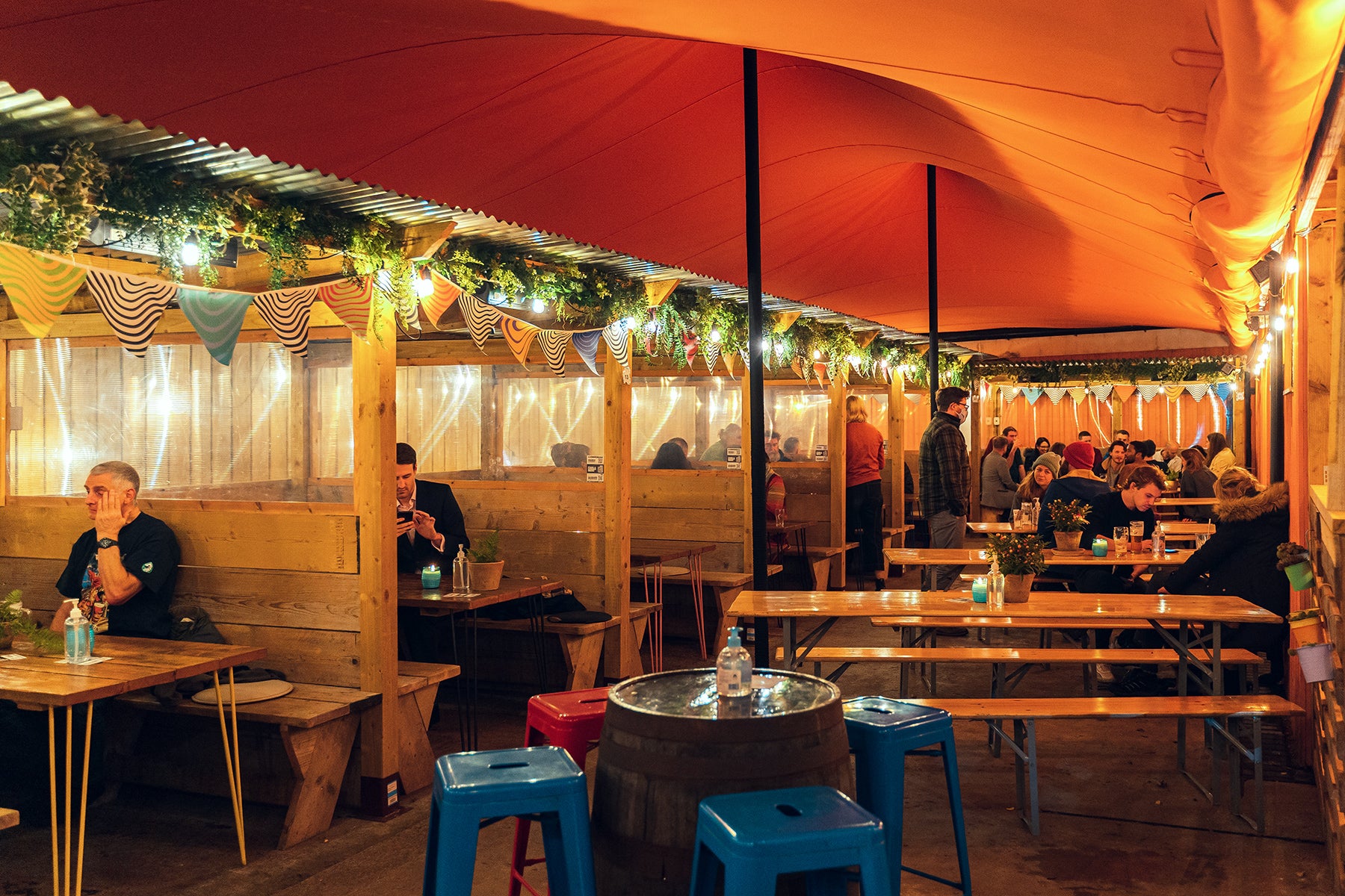 Bellfield is festive ready – Taproom wood burner, new fully covered Beer Garden and heated booths