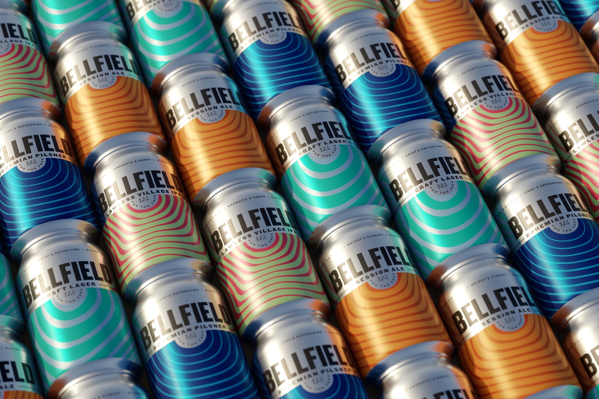 cans of Bellfield beers