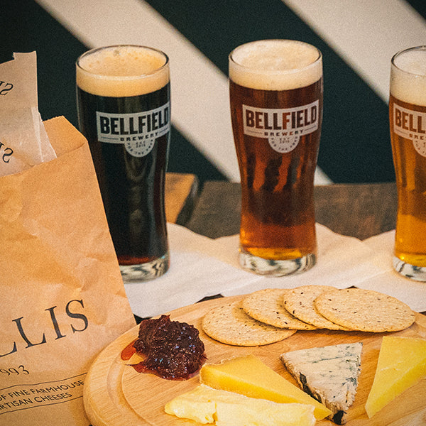 Beers and mellis cheese food pairing.