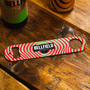 A Bellfield bar blade with Lawless Village IPA pattern.