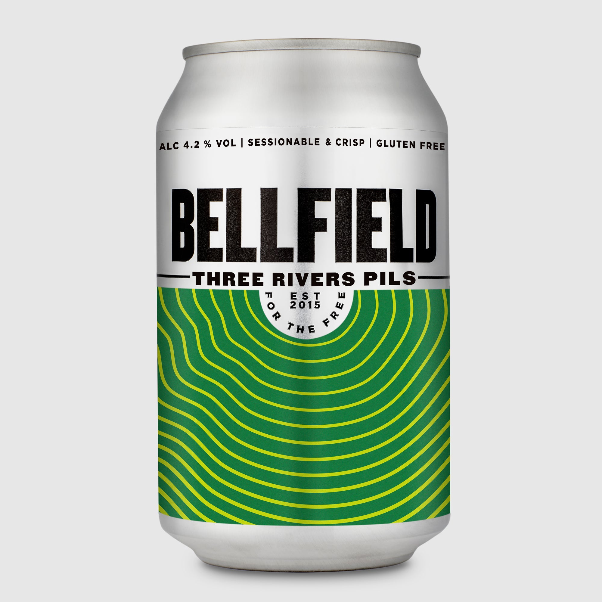 A 330ml can of sessionable and crisp Three Rivers Pils.