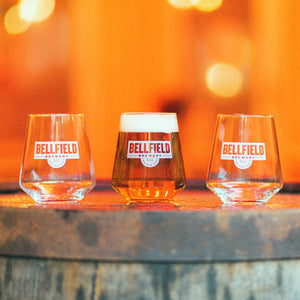 3 Bellfield branded Harmony tasting glasses.